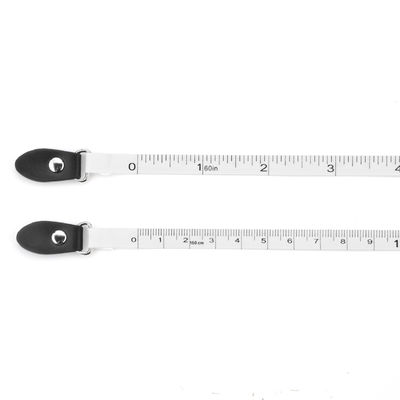 Black Faux Leather Personalised Sewing Tape Measure Soft Square Retractable OEM