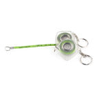 Green Metal Measuring Tape Keychain 2 Meters 80 Inches With Transparent Plastic Shell