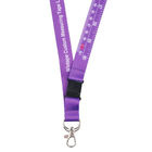 Customized Purple Nylon Fabric Lanyard With Measuring Tape Scale Advertisement Logo Marketing Tool