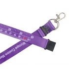 Customized Purple Nylon Fabric Lanyard With Measuring Tape Scale Advertisement Logo Marketing Tool