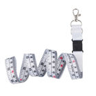 White Textile Ribbon Sling Measuring Ruler Lanyard With Clear Measure Markings Never Leaving Behind