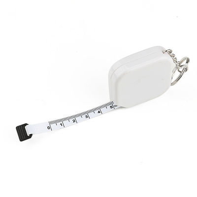 Wintape 60 Inch/1.5M Square White Retractable Button Measuring Tape Body Size Measure Tape Measure With Key Ring Design