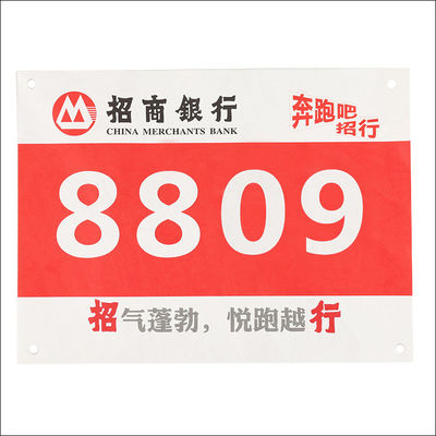 Custom Waterproof And Tearproof Tyvek Paper Material Marathon Race Running Bib Number