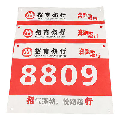 Custom Waterproof And Tearproof Tyvek Paper Material Marathon Race Running Bib Number