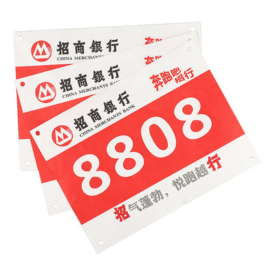 Custom Waterproof And Tearproof Tyvek Paper Material Marathon Race Running Bib Number