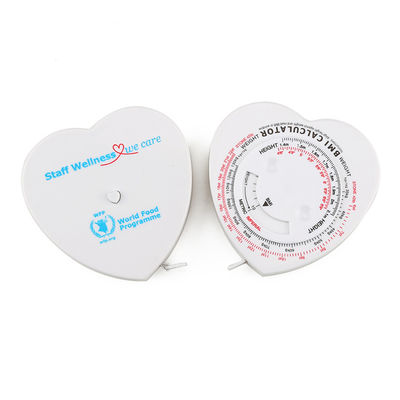 150cm White Heart Tape Measure Accurate Body Mass Index Measurement For Personal Trainers