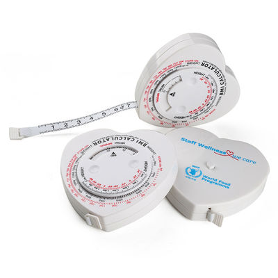 150cm White Heart Tape Measure Accurate Body Mass Index Measurement For Personal Trainers