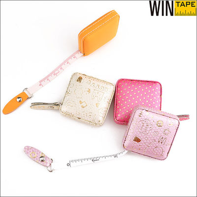 Wintape Cheapest Centimeter PU leather Tape Measure Sewing 150cm Circular Clothing Bright Orange Color Measuring Tape