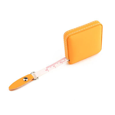 Wintape Cheapest Centimeter PU leather Tape Measure Sewing 150cm Circular Clothing Bright Orange Color Measuring Tape