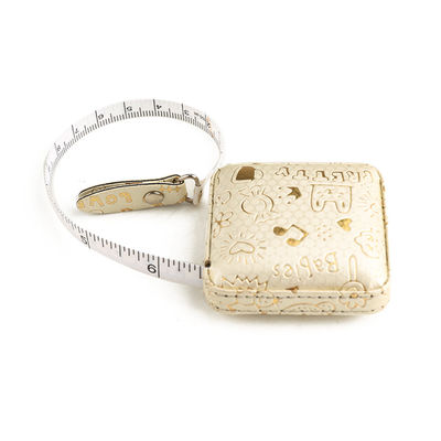Wintape Promotional Floral PU Leather Squar Body Tape Measure Cute Shiny Glitter Mini Sewing Cloth Tailor Measuring Tape