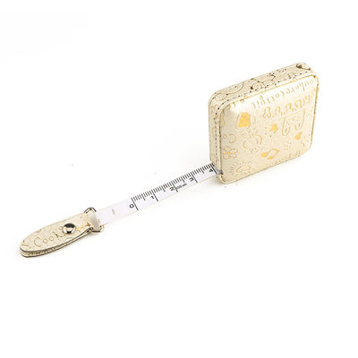 Wintape Promotional Floral PU Leather Squar Body Tape Measure Cute Shiny Glitter Mini Sewing Cloth Tailor Measuring Tape