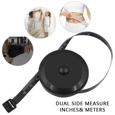 Wintape 1.5m/60inch Black Tape Measures Dual Sided Retractable Tools Automatic ABS Flexible Mini Sewing Measuring Tape