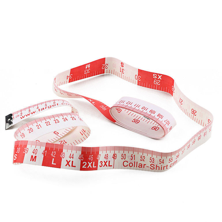 White Custom Tailor Tape Measure , Body Measuring Ruler For Collar Shirt Elastic Waist