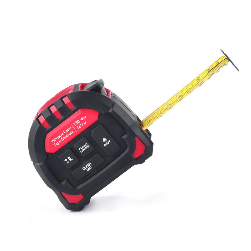 High Accuracy 2 In 1 Laser Measuring Tape 130ft Rechargeable Laser Distance Finder With Digital Display