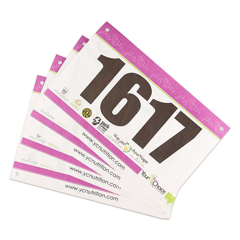 Custom Waterproof And Tearproof Tyvek Paper Material Marathon Race Running Bib Number