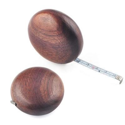 월넛 셸 2m/6ft 스틸 테이프 측정 정확성 듀얼 스케일 프리미엄 선물 내구성 디자인, 부드러운 가장자리 및 정확한 측정을위한 6mm 넓은 블레이드